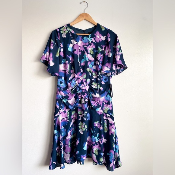 Donna Morgan Tie Dye Watercolor Sterling Dress Easter Modest Girly Floral 10 - Picture 5 of 13